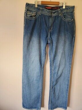 Rock & Roll Cowboy Double Barrel Relaxed Jeans Y2K Western Rodeo Thick Stitch 40